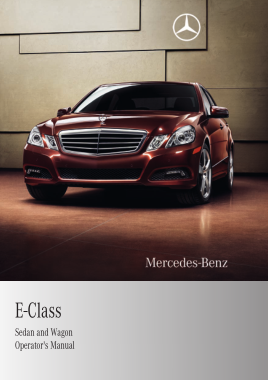 2011 Mercedes Benz E Class Sedan and Wagon Operator Manual